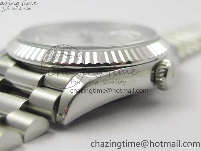 0521 Day-Date 36 SS 128239 Bp Maker Best Edition White MOP Dial Crystral Markers on President Bracelet FlexibleFit 3153